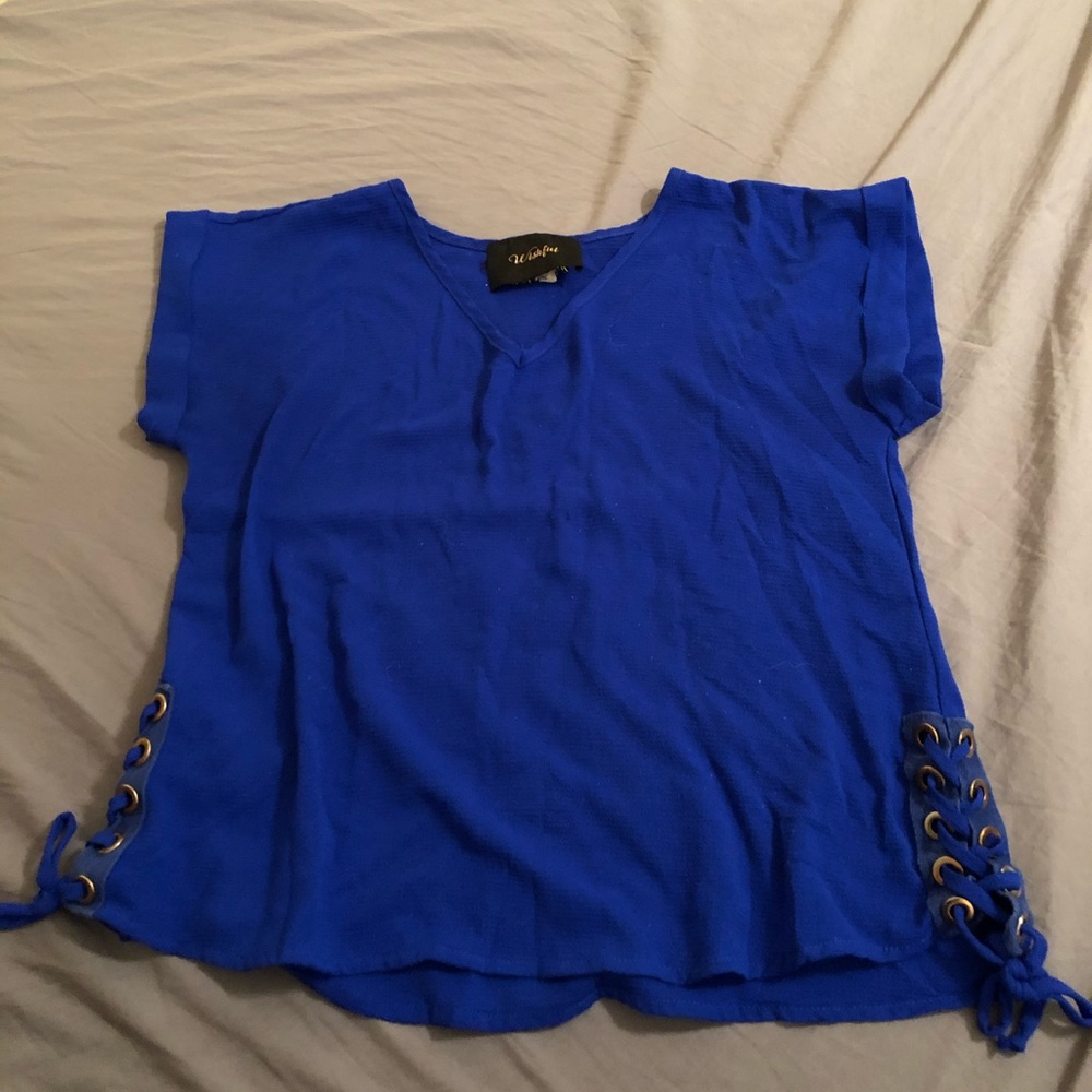 Blue blouse.